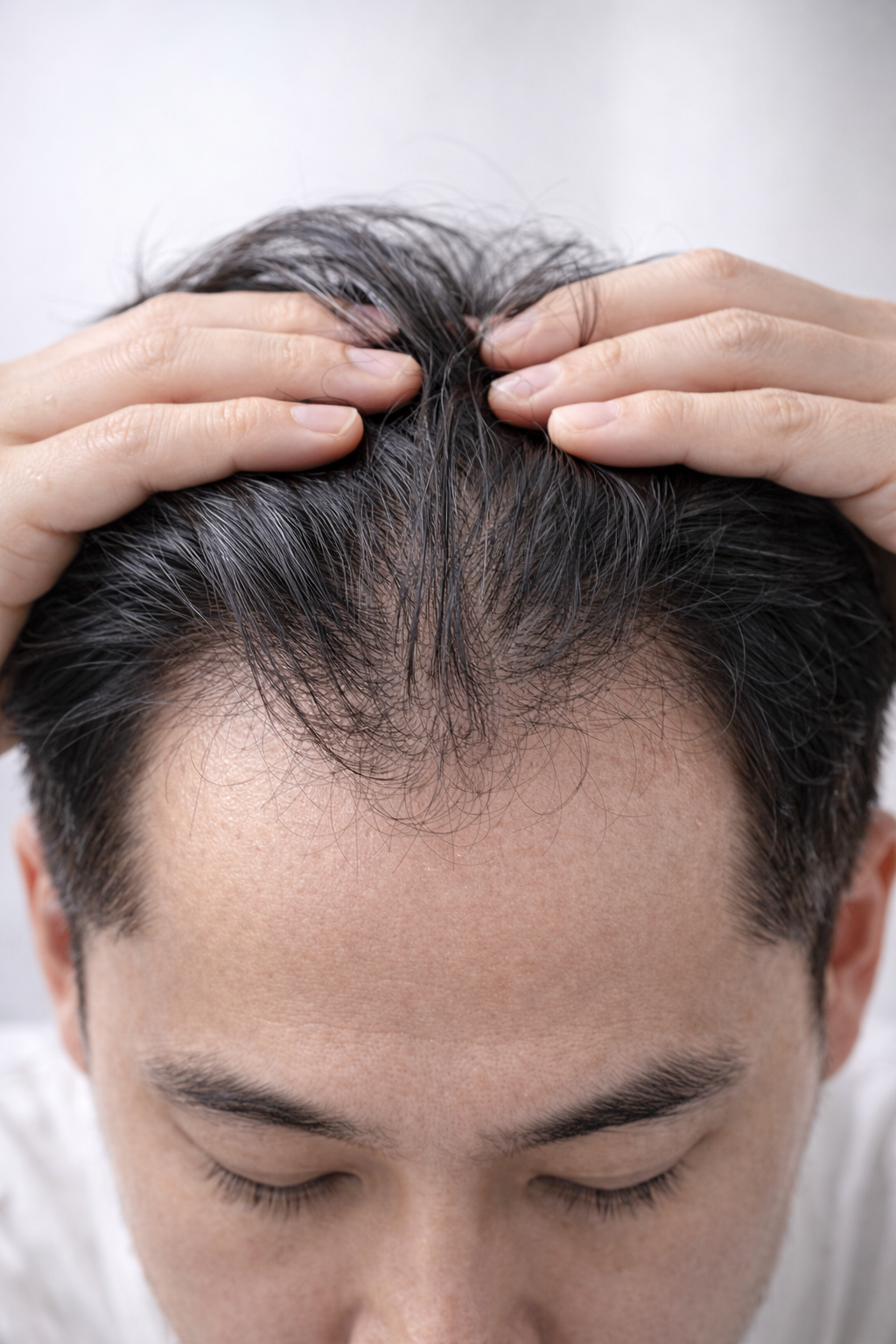 Garis rambut mulai mundur