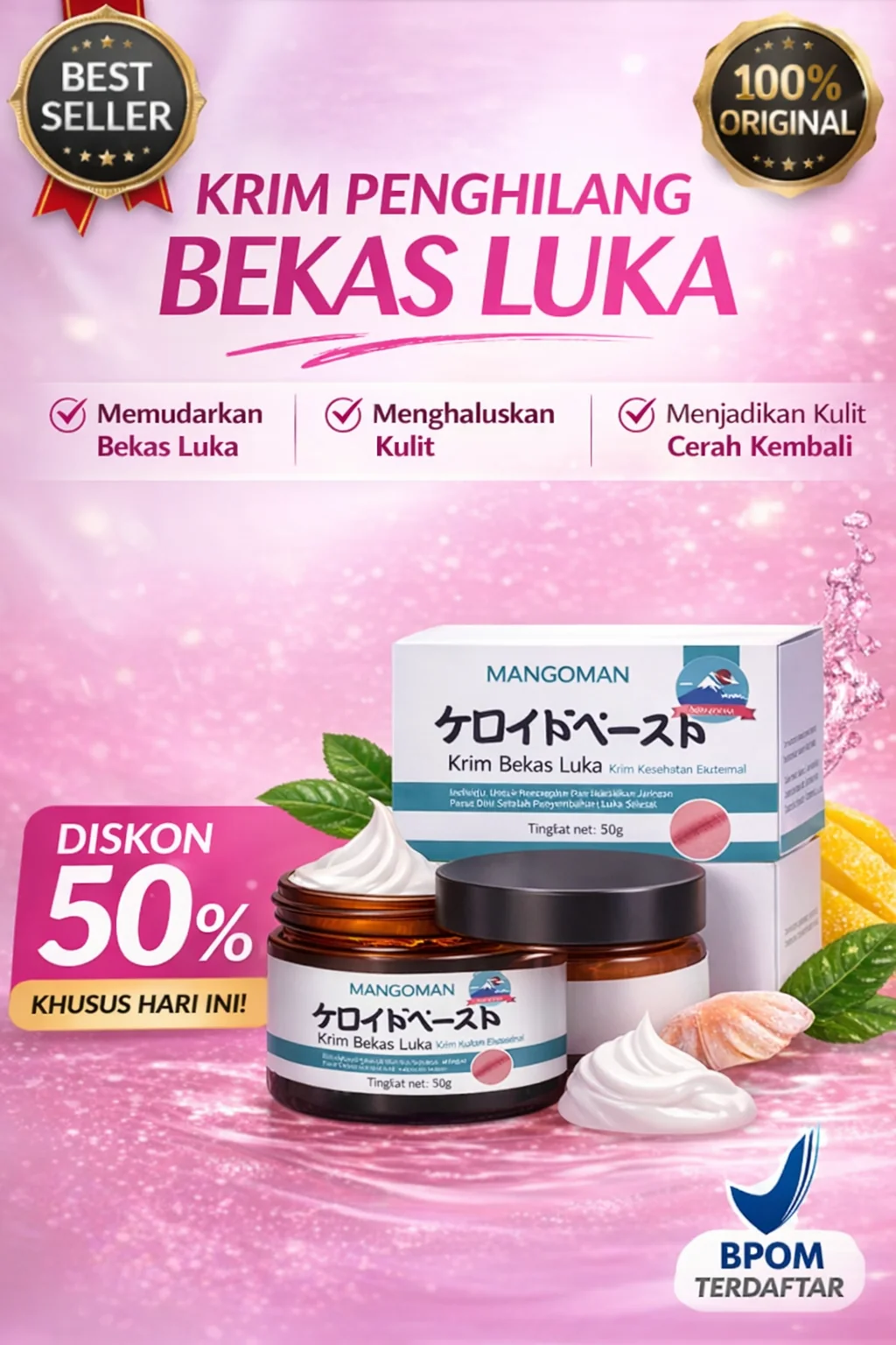 Produk krim penghilang bekas luka