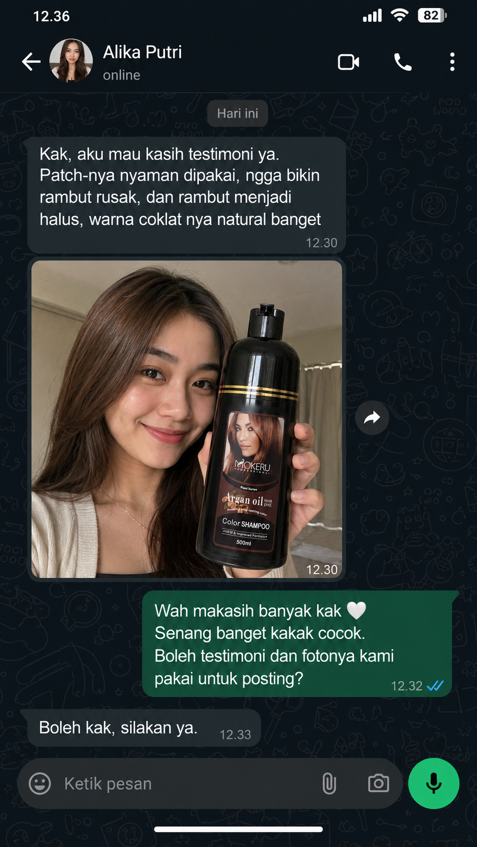 Testimoni Mokeru Argan Oil Color Shampoo