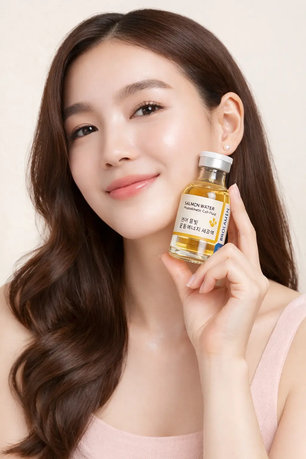 DNA Salmon Serum dan model wajah glowing